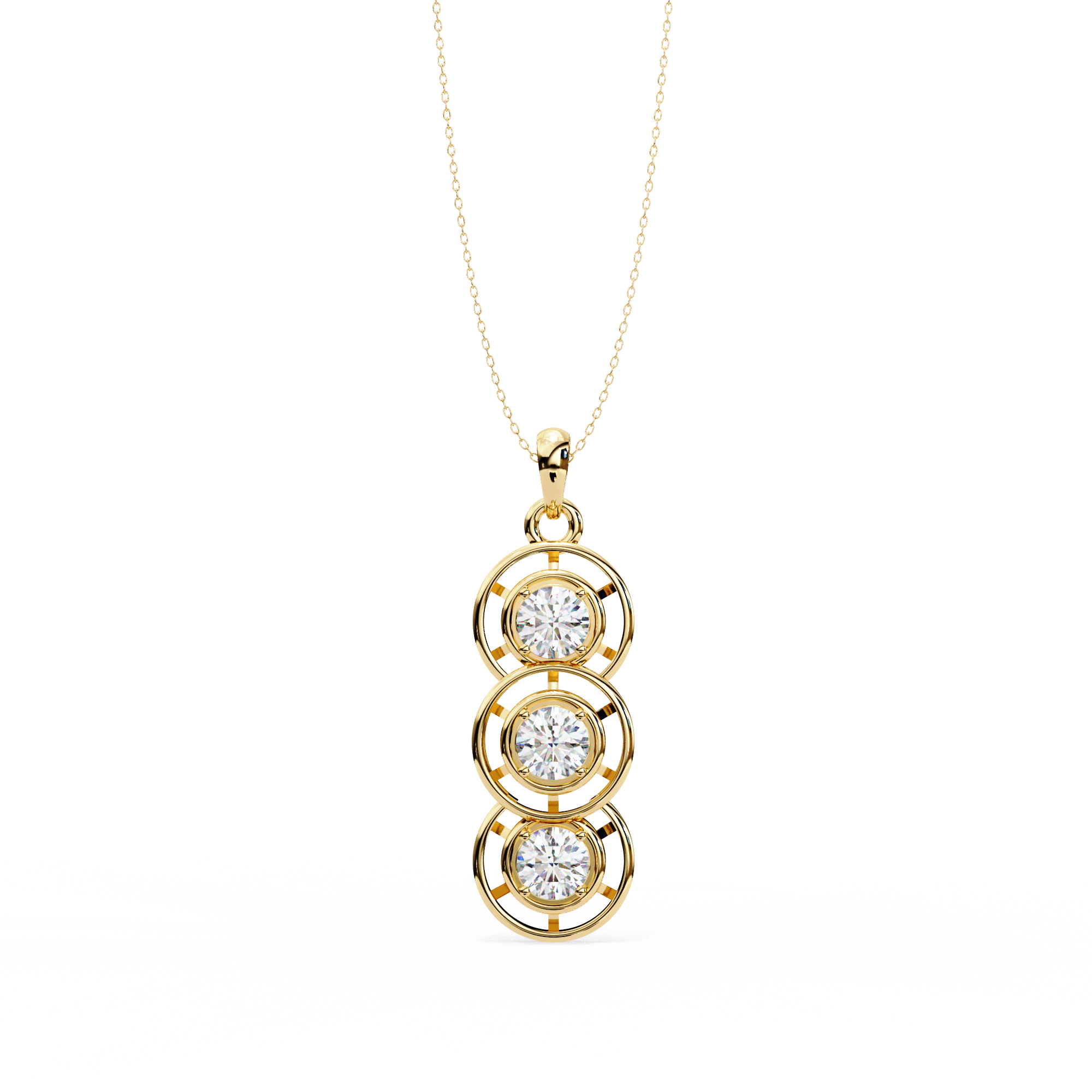 Solitairekart 1.24ct Natural Diamond Trinity Spark Pendant-H Color, VS1 Clarity